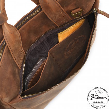  Кожаная деловая сумка "Марк" (коричневый крейзи) 